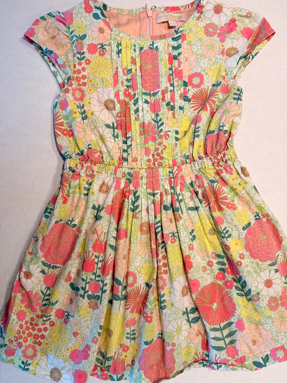 Mini Boden Pleat Front Garden Party Floral Dress 5/6